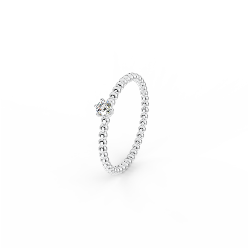 Prsten Bubbles 3 - bílé zlato, bílý diamant - Image 2