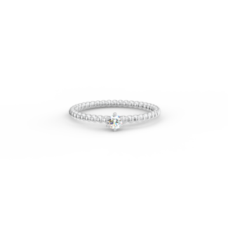 Prsten Bubbles 3 - bílé zlato, bílý diamant