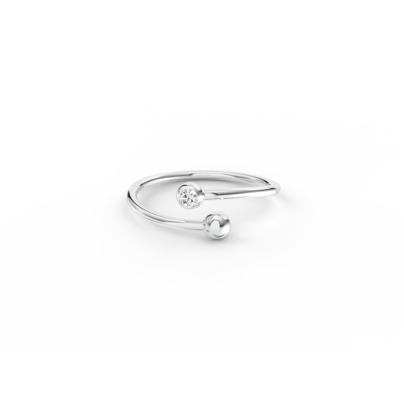 Prsten Swirl - bílé zlato, bílý diamant - Image 2