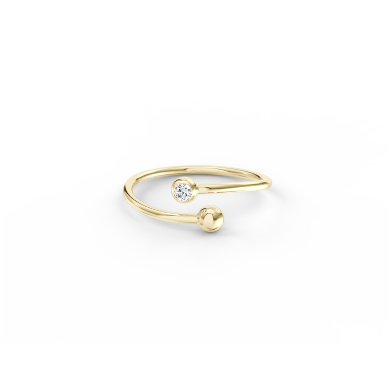Prsten Swirl - žluté zlato, bílý diamant - Image 2