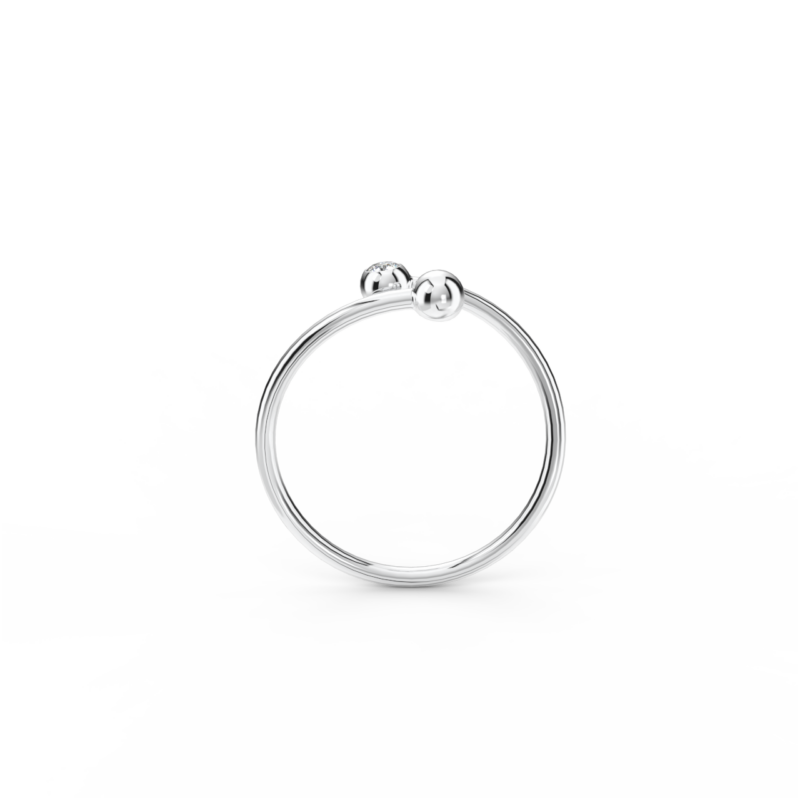 Prsten Swirl - bílé zlato, bílý diamant - Image 3