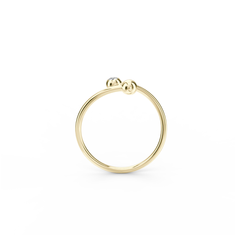 Prsten Swirl - žluté zlato, bílý diamant - Image 3