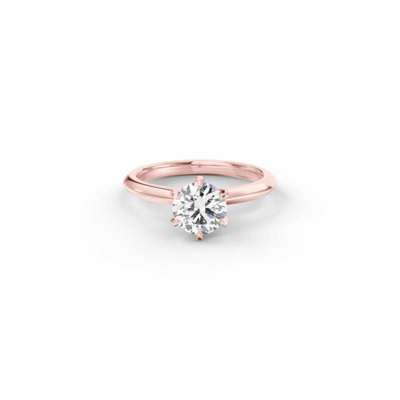 Prsten Caroline Klasik - růžové zlato, diamant 1,00 ct