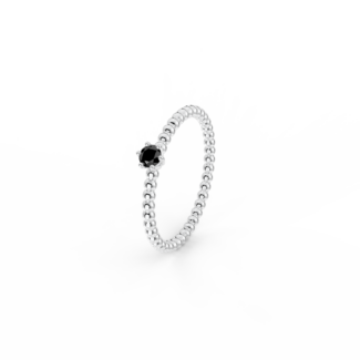 Prsten Bubbles 3 - bílé zlato, černý diamant