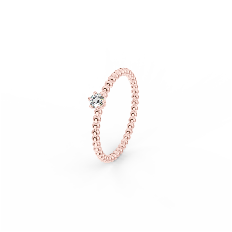 Prsten Bubbles 3 - růžové zlato, bílý diamant - Image 2