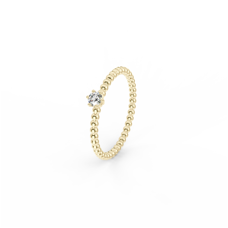 Prsten Bubbles 3 - žluté zlato, bílý diamant - Image 3