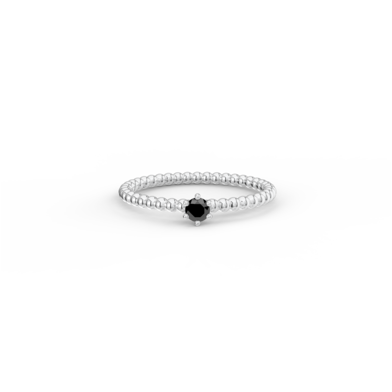 Prsten Bubbles 3 - bílé zlato, černý diamant - Image 2