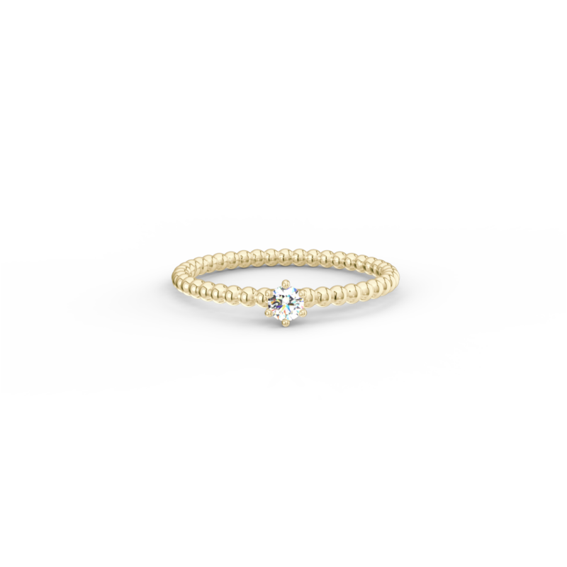 Prsten Bubbles 3 - žluté zlato, bílý diamant