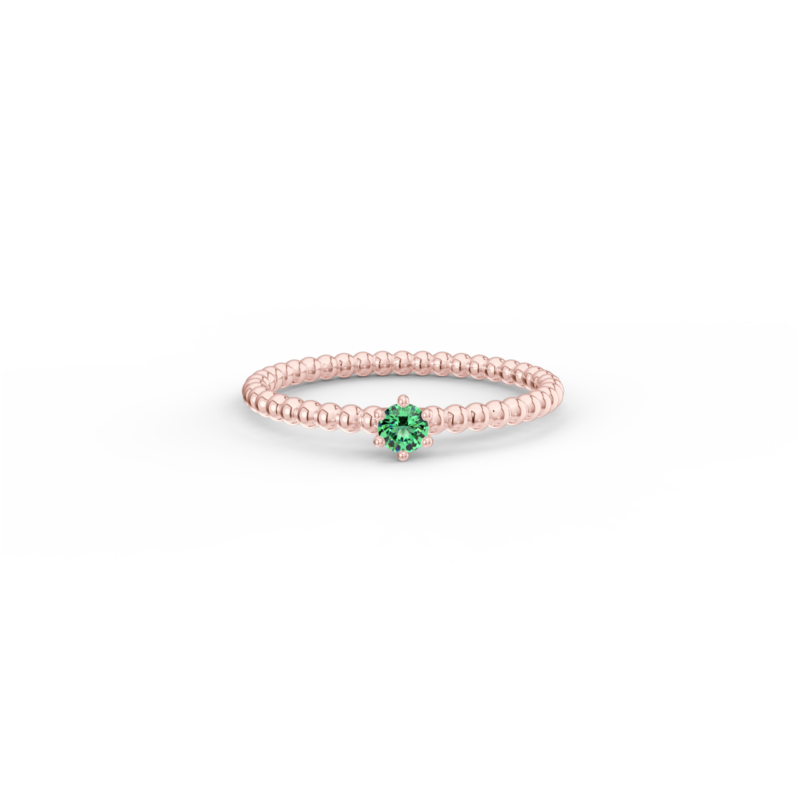 Prsten Bubbles 3 - růžové zlato, smaragd - Image 2
