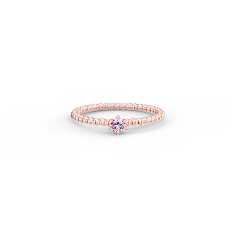 Prsten Bubbles 3 - růžové zlato, růžový safír - Image 2