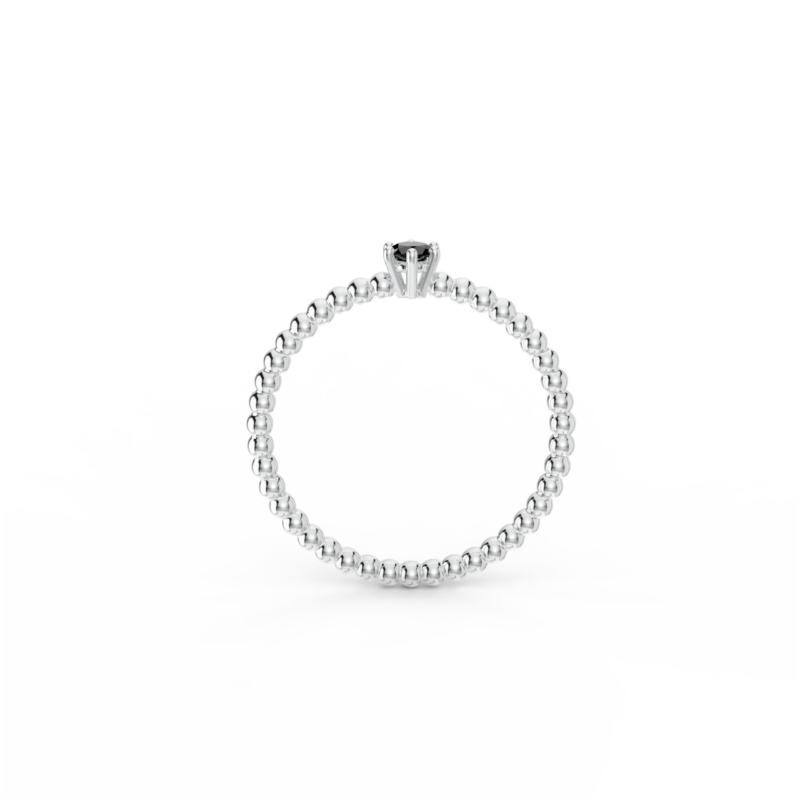 Prsten Bubbles 3 - bílé zlato, černý diamant - Image 3