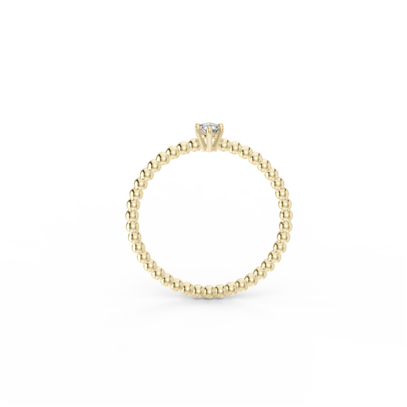 Prsten Bubbles 3 - žluté zlato, bílý diamant - Image 2