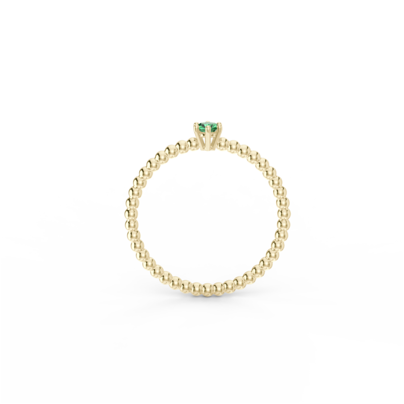 Prsten Bubbles 3 - žluté zlato, smaragd - Image 3