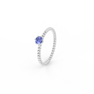 Prsten Bubbles 4 - bílé zlato, tanzanit