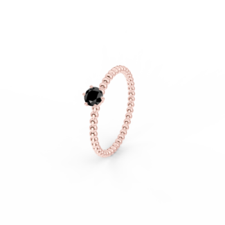 Prsten Bubbles 4 - růžové zlato, černý diamant