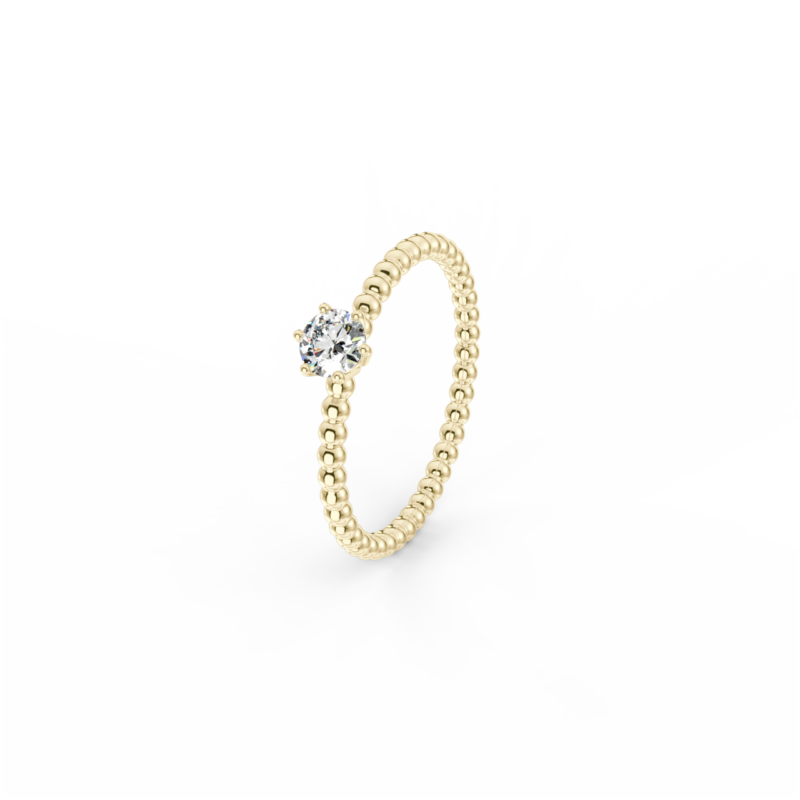 Prsten Bubbles 4 - žluté zlato, bílý diamant - Image 3