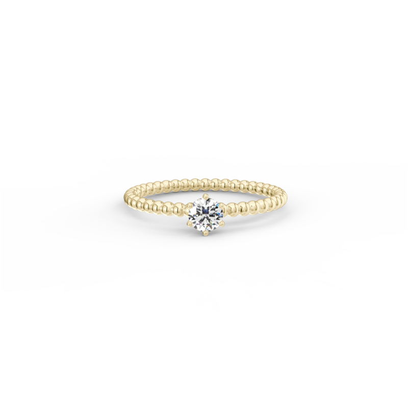 Prsten Bubbles 4 - žluté zlato, bílý diamant