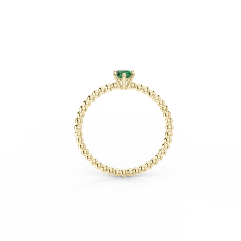 Prsten Bubbles 4 - žluté zlato, smaragd - Image 3