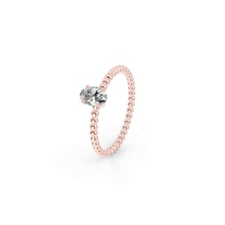 Prsten Bubbles Oval - růžové zlato, diamant
