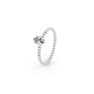 Prsten Bubbles Oval - bílé zlato, diamant