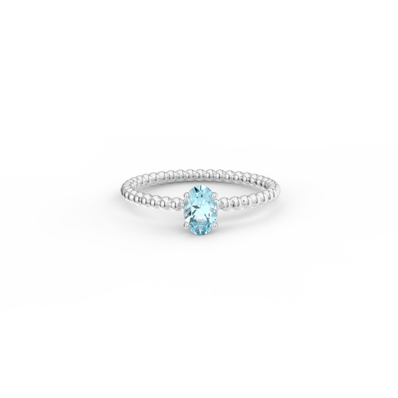 Prsten Bubbles Oval - bílé zlato, Swiss topaz - Image 2