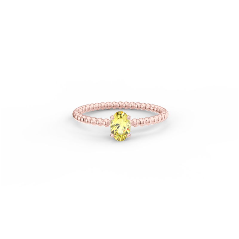 Prsten Bubbles Oval - růžové zlato, žlutý safír - Image 2