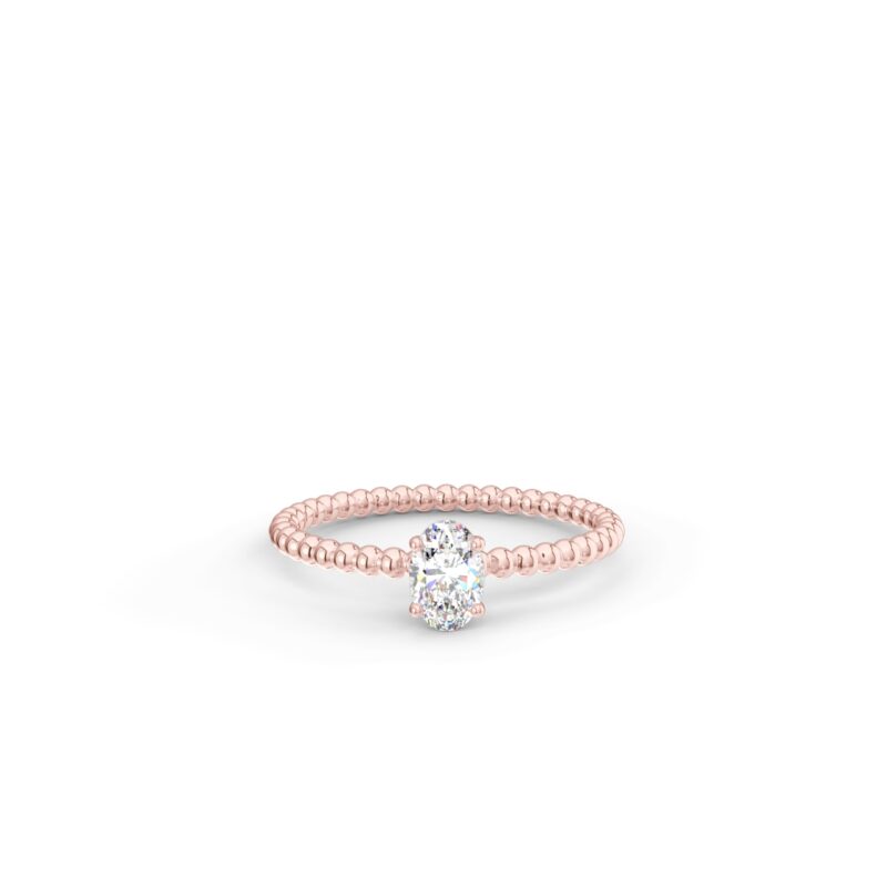 Prsten Bubbles Oval - růžové zlato, diamant - Image 2