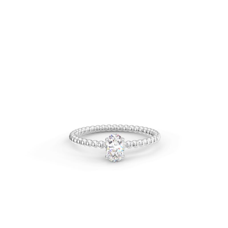 Prsten Bubbles Oval - bílé zlato, diamant - Image 2