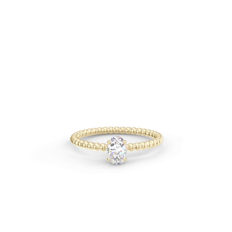 Prsten Bubbles Oval - žluté zlato, diamant - Image 2