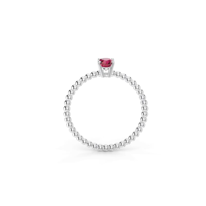 Prsten Bubbles Oval - bílé zlato, rubín - Image 3