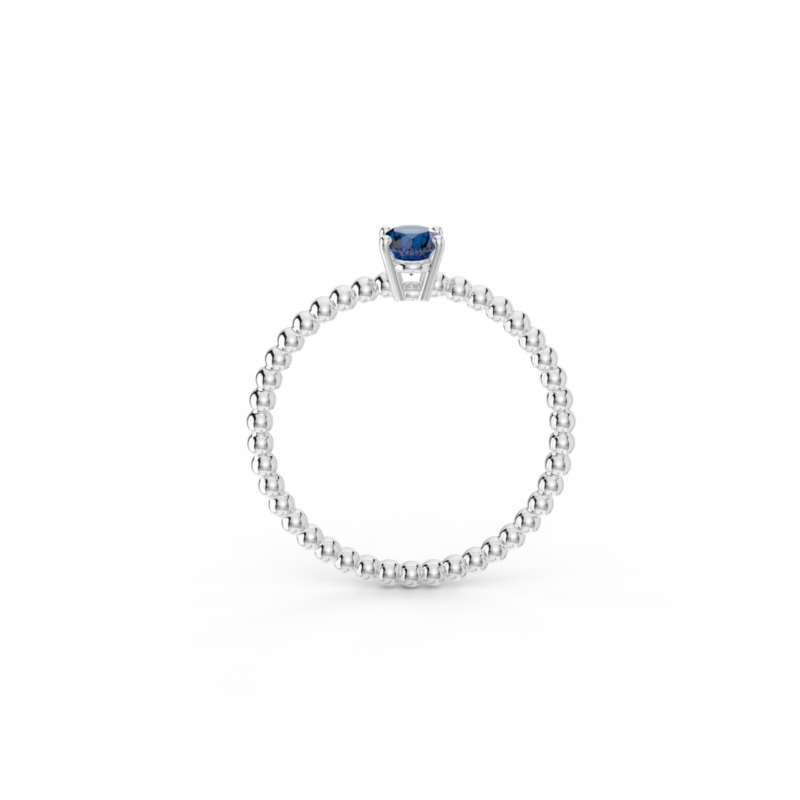 Prsten Bubbles Oval - bílé zlato, modrý safír - Image 3
