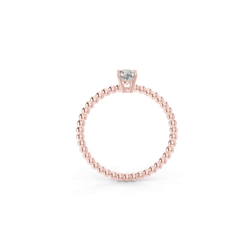 Prsten Bubbles Oval - růžové zlato, diamant - Image 3