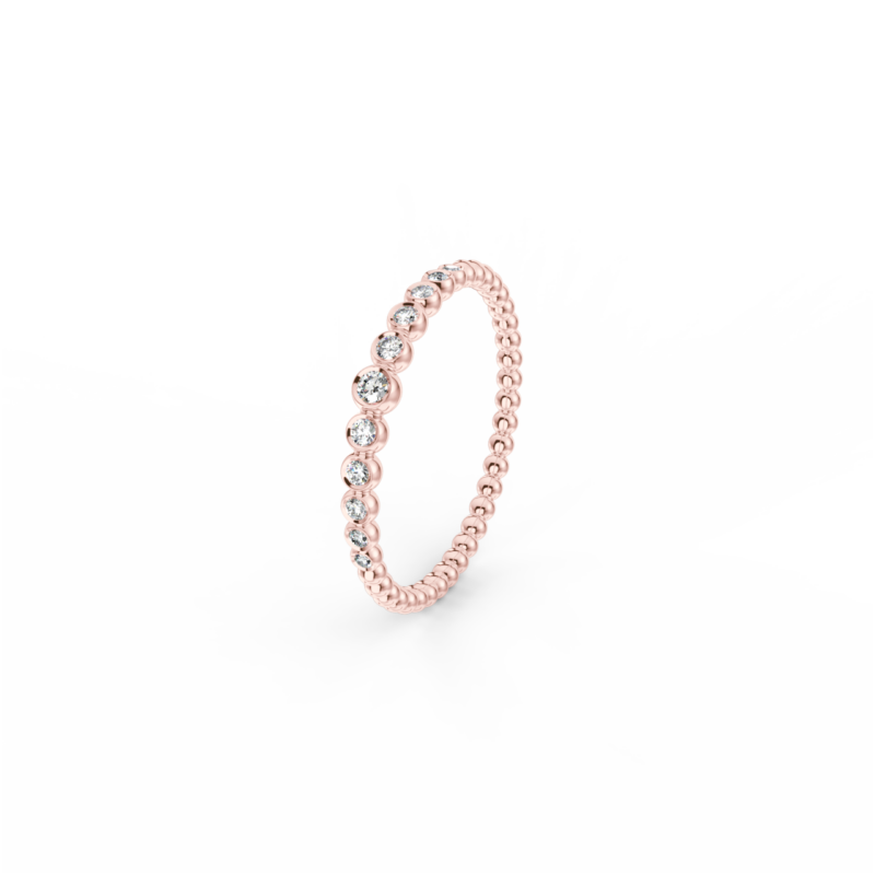 Prsten Bubbles C - růžové zlato, bílé diamanty - Image 2