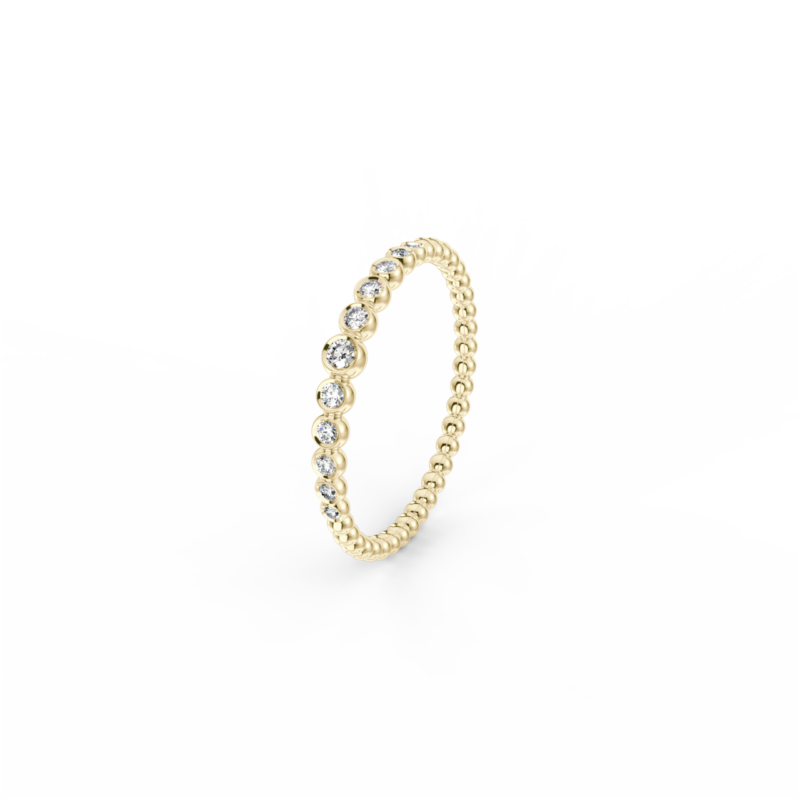 Prsten Bubbles C - žluté zlato, bílé diamanty - Image 2
