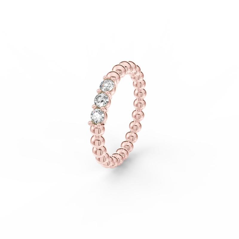 Prsten Bubbles Shine - růžové zlato, bílé diamanty - Image 2