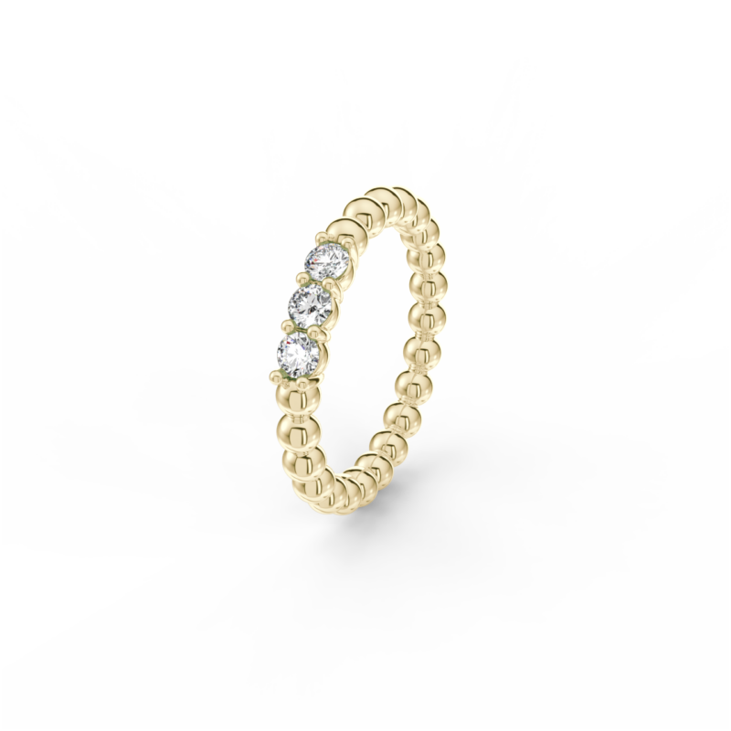 Prsten Bubbles Shine - žluté zlato, bílé diamanty - Image 2