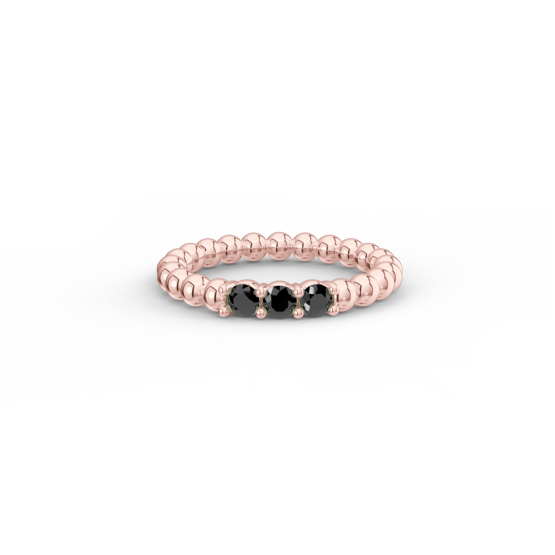 Prsten Bubbles Shine B - růžové zlato, černé diamanty - Image 2