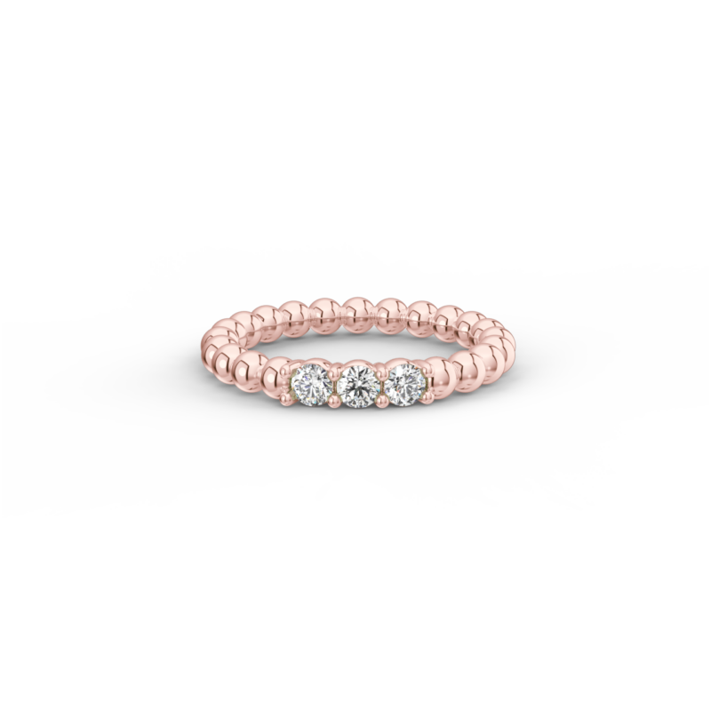 Prsten Bubbles Shine - růžové zlato, bílé diamanty