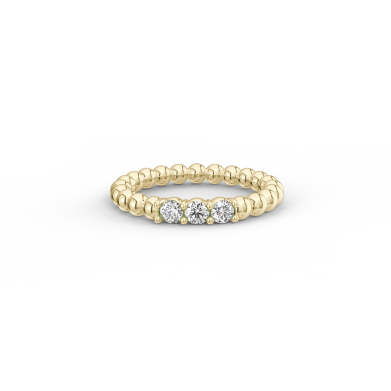Prsten Bubbles Shine - žluté zlato, bílé diamanty