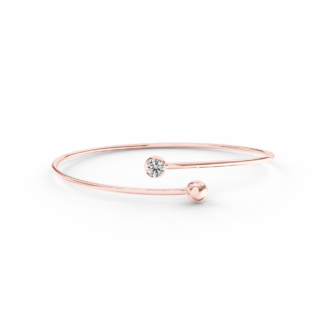 Náramek Minimalist - růžové zlato, bílý diamant