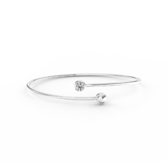 Náramek Minimalist - bílé zlato, bílý diamant