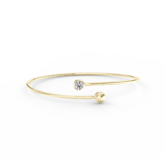 Náramek Minimalist - žluté zlato, bílý diamant
