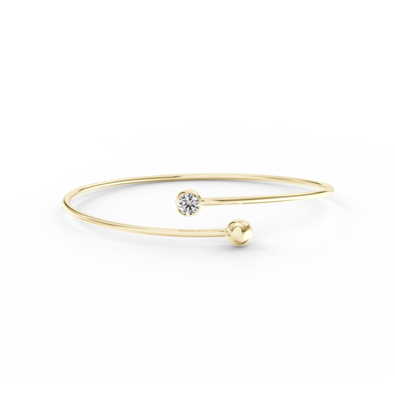 Náramek Minimalist - žluté zlato, bílý diamant