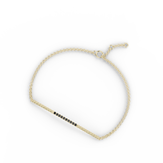 Náramek Ray - žluté zlato, černý diamant