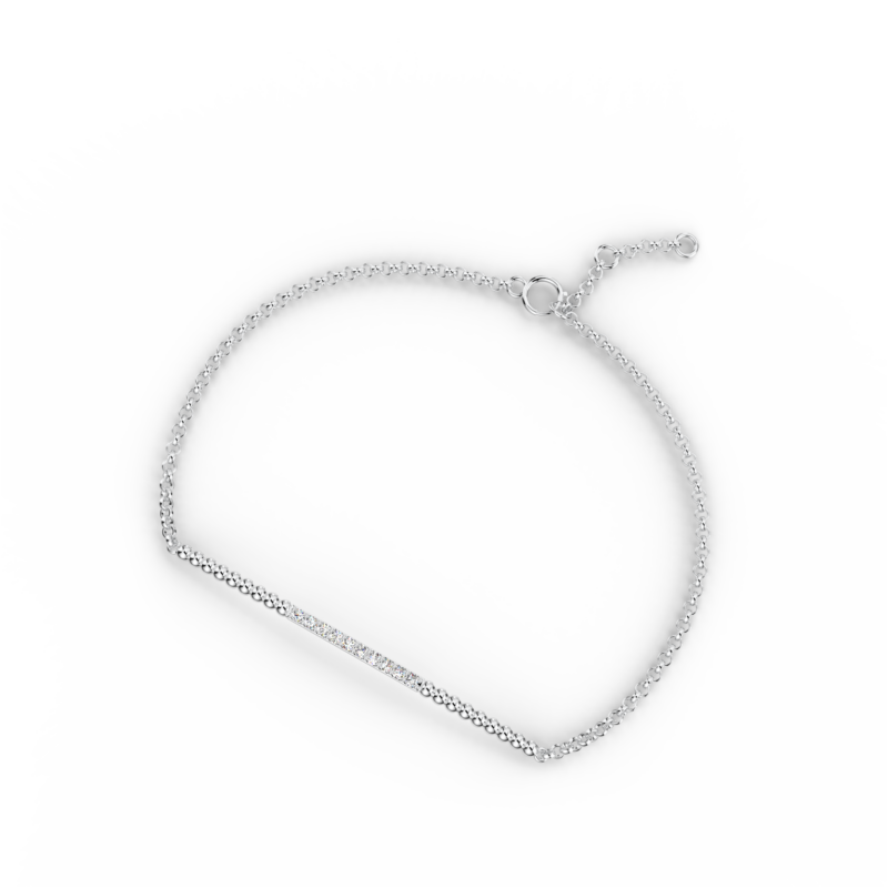 Náramek Ray - bílé zlato, bílý diamant