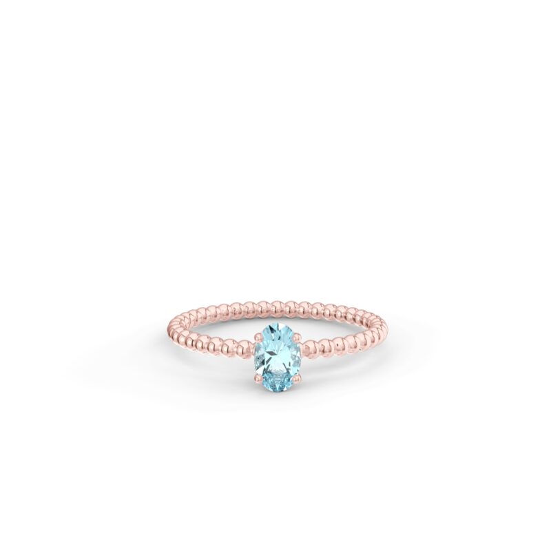 Prsten Bubbles Oval - růžové zlato, Swiss topaz - Image 2