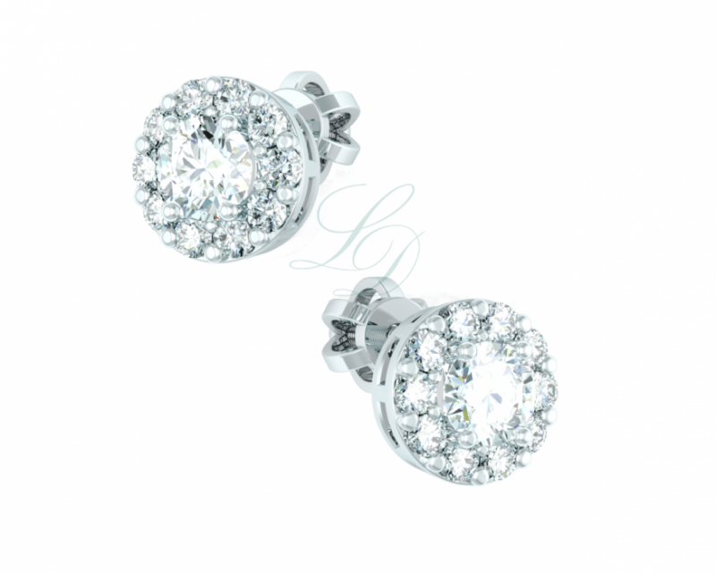 Náušnice Charlotte - bílé zlato, diamanty - Image 2