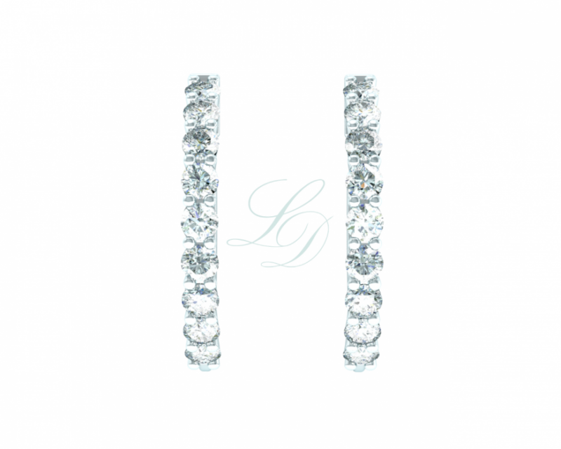 Náušnice Clementine - bílé zlato, diamanty - Image 2