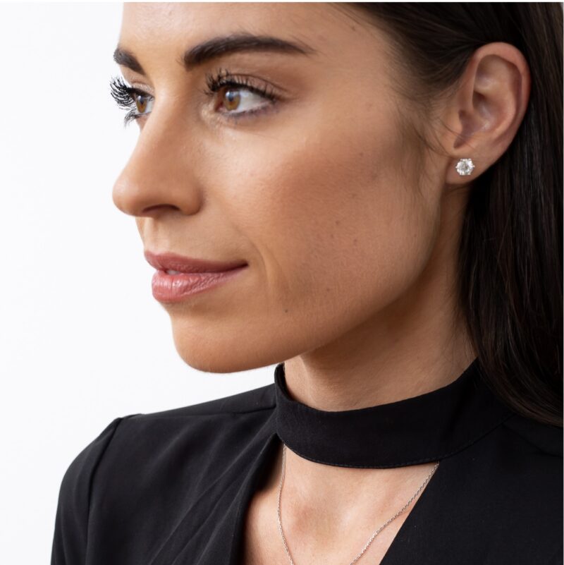 Náušnice Jessica - bílé zlato, diamanty - Image 2
