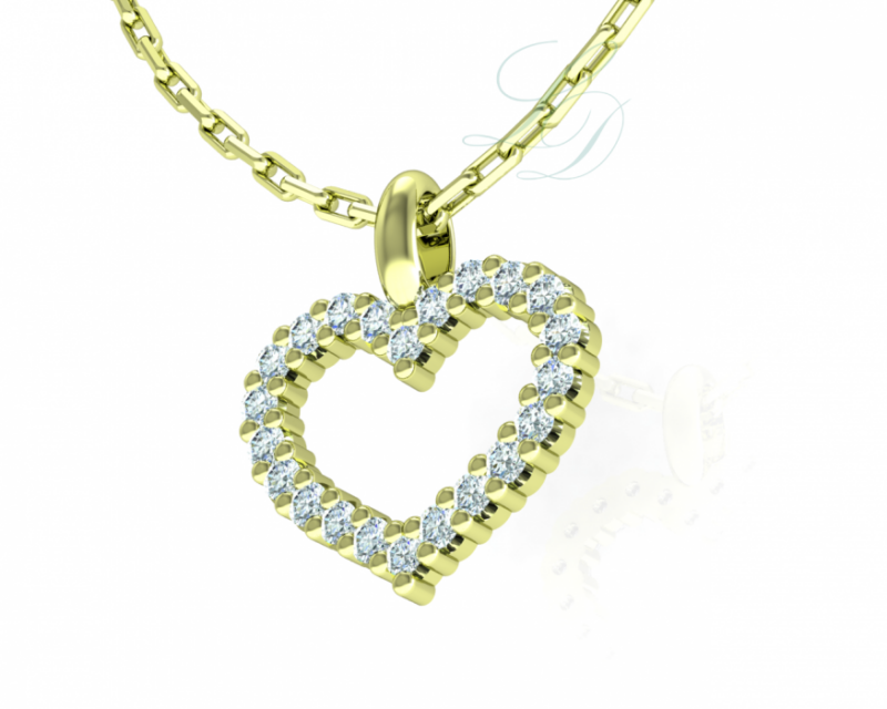 Přívěsek Lovely - žluté zlato, diamanty - Image 2